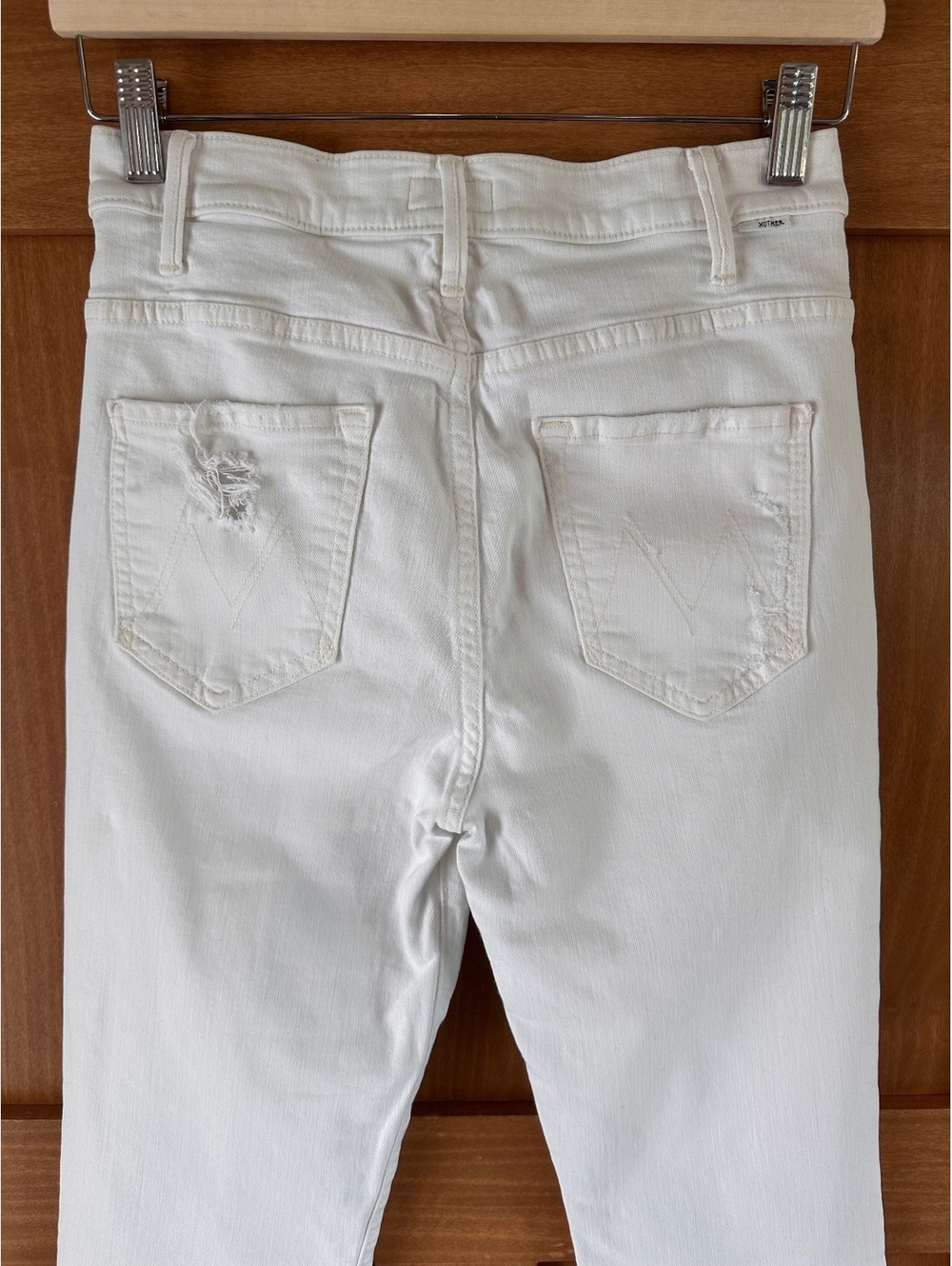 MOTHER The Hustler Ankle Fray Jeans In Tea and Biscuits White Wash Women’s sz 27 - Picture 14 of 15